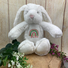 Load image into Gallery viewer, Personalised Christmas Teddy - White Bunny-The Persnickety Co