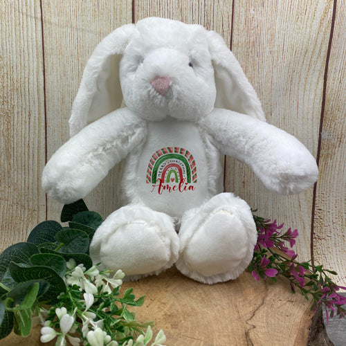 Personalised Christmas Teddy - White Bunny-The Persnickety Co