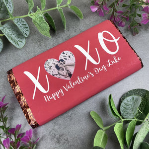 Personalised Love Heart Valentines Day Chocolate Bar