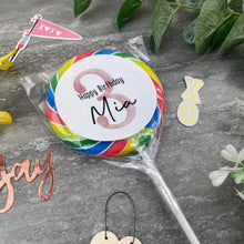 Load image into Gallery viewer, Personalised Happy Birthday Giant Lollipop With Age