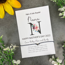 Load image into Gallery viewer, Happy Mother&#39;s Day Nana - Personalised Wish Bracelet For Nana

