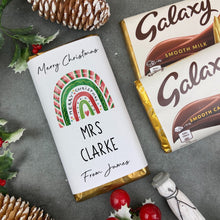 Load image into Gallery viewer, Merry Christmas - Personalised Rainbow Chocolate Bar