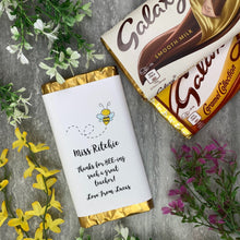 Load image into Gallery viewer, Thank You For Bee-ing Such A Great Teacher- Personalised Chocolate Bar
