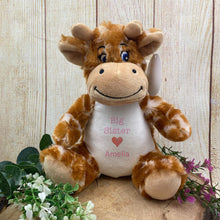 Load image into Gallery viewer, Personalised 'Big Sister' Giraffe Soft Toy