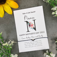 Load image into Gallery viewer, Happy Mother's Day Nana - Personalised Wish Bracelet For Nana