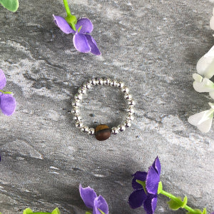 A Little Wish To Overcome Anxiety - Tiger Eye Stretch Ring-6-The Persnickety Co