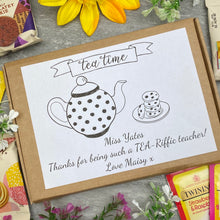 Load image into Gallery viewer, TEA-Riffic Teacher Tea and Biscuit Box-The Persnickety Co
