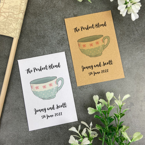 The Perfect Blend Tea Cup 12x Wedding favours - Tea Bags-The Persnickety Co