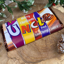 Load image into Gallery viewer, Merry Christmas Uncle Novelty Personalised Chocolate Bar