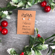 Load image into Gallery viewer, Friends Like You Are Precious & Few, Heart Earrings-The Persnickety Co