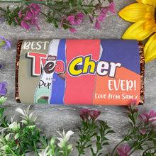 Load image into Gallery viewer, Best Teacher Ever Personalised Chocolate Bar