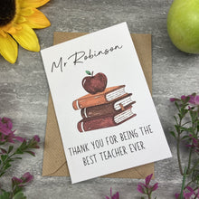 Load image into Gallery viewer, Personalised 'Thank You For Being The Best Teacher Ever'