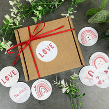 Load image into Gallery viewer, 24 Love Valentine Stickers - Red & Pink