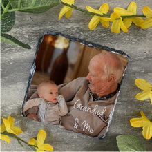 Load image into Gallery viewer, £5.00 Special Offer! Personalised Grandad and Me Slate Coaster
