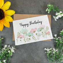 Load image into Gallery viewer, Happy Birthday Floral Plantable Seed Card