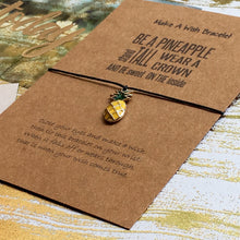 Load image into Gallery viewer, Be A Pineapple, Stand Tall, Wear A Crown and Be Sweet On The Inside Wish Bracelet-2-The Persnickety Co