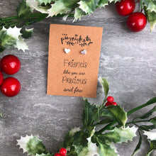 Load image into Gallery viewer, Friends Like You Are Precious & Few, Heart Earrings-2-The Persnickety Co