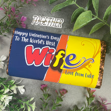 Load image into Gallery viewer, Personalised Best Wife Valentine&#39;s Chocolate Bar
