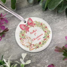 Load image into Gallery viewer, Personalised Cute Fox 1st Christmas Hanging Decoration