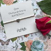 Load image into Gallery viewer, Beaded Charm Bracelet - Thank You for Being My Bridesmaid-The Persnickety Co