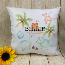 Load image into Gallery viewer, Personalised Dinosaur Cushion-The Persnickety Co