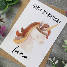Load image into Gallery viewer, Boho Unicorn Birthday Card