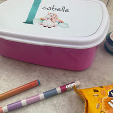 Load image into Gallery viewer, Personalised Initial Dinosaur Lunch Box - Blue