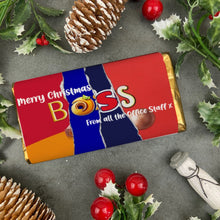 Load image into Gallery viewer, Merry Christmas Boss Novelty Personalised Chocolate Bar