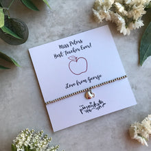 Load image into Gallery viewer, Beaded Charm Bracelet - Best Teacher / Teaching Assistant Ever-5-The Persnickety Co