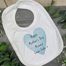Load image into Gallery viewer, Personalised Happy Mothers Day Love Heart Baby Vest and Bib