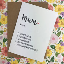 Load image into Gallery viewer, Mother's Day Card Personalised Mum Definition-2-The Persnickety Co