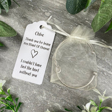 Load image into Gallery viewer, Maid Of Honour Knot Bangle With Initial Charm - Silver-6-The Persnickety Co