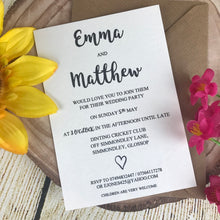 Load image into Gallery viewer, Personalised Wedding Invitation, Wedding Cards, Invitations, Party Invitations