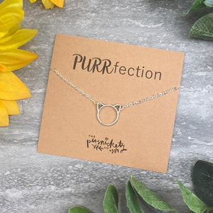 Silver Cat Necklace - Purrfection