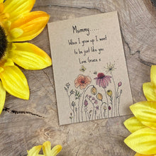 Load image into Gallery viewer, Mummy When I Grow Up Mini Kraft Envelope with Wildflower Seeds-10-The Persnickety Co