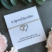 Load image into Gallery viewer, A Special Grandma Beaded Heart Charm Bracelet-4-The Persnickety Co