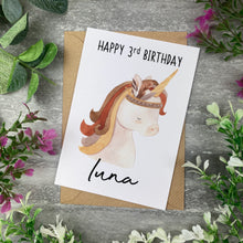Load image into Gallery viewer, Boho Unicorn Birthday Card