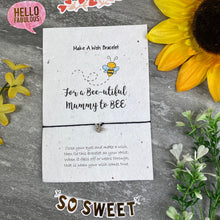 Load image into Gallery viewer, Mummy To Bee Wish Bracelet On Plantable Seed Card-2-The Persnickety Co