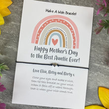 Load image into Gallery viewer, Happy Mother's Day To The Best Auntie Ever Wish Bracelet