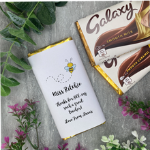Load image into Gallery viewer, Thank You For Bee-ing Such A Great Teacher- Personalised Chocolate Bar
