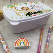 Load image into Gallery viewer, Personalised Jungle Animals Lunchbox