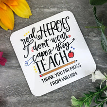 Load image into Gallery viewer, Personalised Teacher Coaster