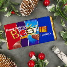 Load image into Gallery viewer, Merry Christmas Bestie Novelty Personalised Chocolate Bar