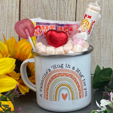 Load image into Gallery viewer, Enamel Hug In a Mug Rainbow Mug
