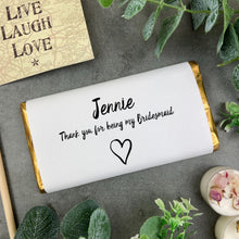 Load image into Gallery viewer, Personalised Bridesmaid Chocolate Bar