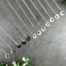 Load image into Gallery viewer, Birth Flower and Birthstone Necklace