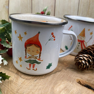 Elf Girl Personalised Enamel Mug