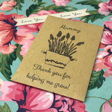 Load image into Gallery viewer, Mummy Thank You For Helping Me Grow Mini Kraft Envelope with Wildflower Seeds-2-The Persnickety Co