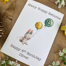 Load image into Gallery viewer, Many Hoppy Returns Personalised Card-7-The Persnickety Co
