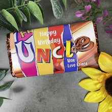 Load image into Gallery viewer, Personalised Uncle Happy Birthday Chocolate Bar